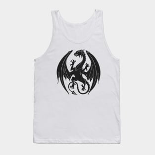 Silhouette heraldic dragon insignia Tank Top